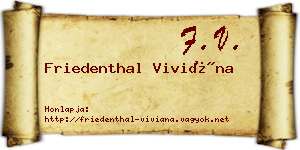 Friedenthal Viviána névjegykártya